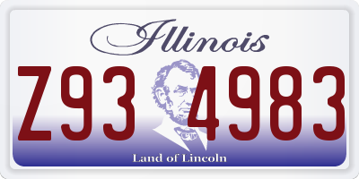 IL license plate Z934983