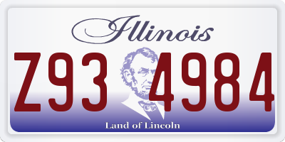 IL license plate Z934984