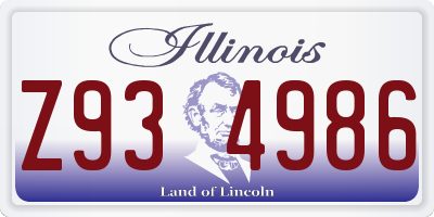 IL license plate Z934986