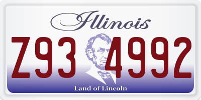 IL license plate Z934992