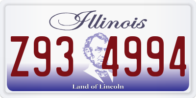 IL license plate Z934994