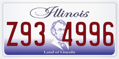 IL license plate Z934996