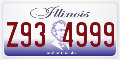 IL license plate Z934999