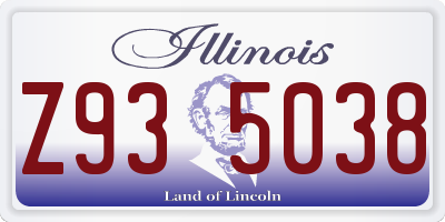 IL license plate Z935038