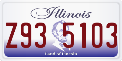 IL license plate Z935103