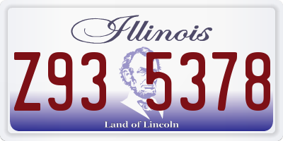 IL license plate Z935378