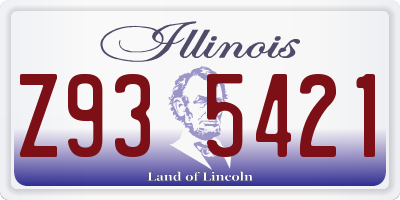 IL license plate Z935421
