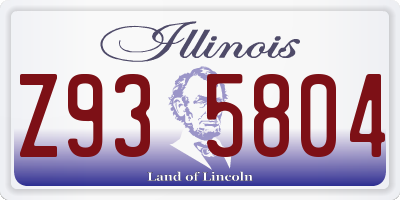 IL license plate Z935804