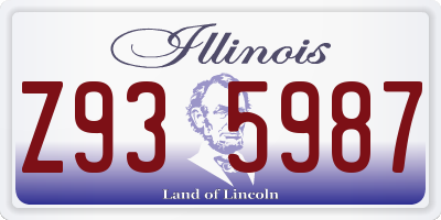 IL license plate Z935987