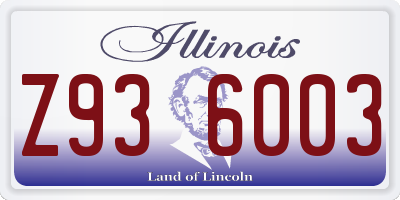 IL license plate Z936003