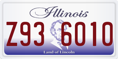 IL license plate Z936010
