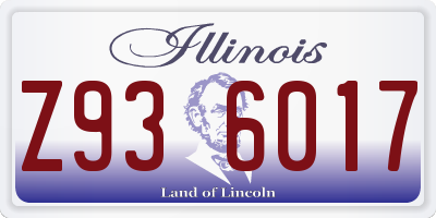 IL license plate Z936017