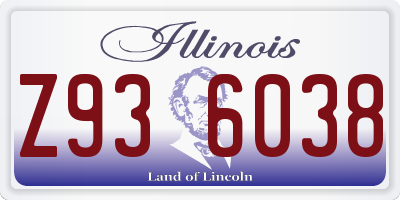 IL license plate Z936038