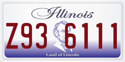 IL license plate Z936111