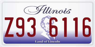 IL license plate Z936116