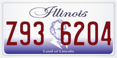 IL license plate Z936204