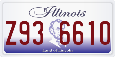 IL license plate Z936610