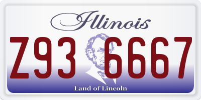 IL license plate Z936667