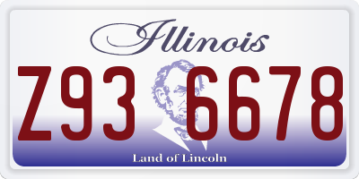 IL license plate Z936678