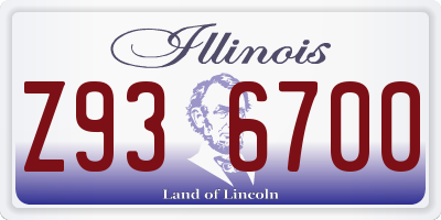IL license plate Z936700