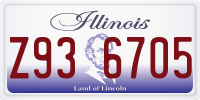 IL license plate Z936705