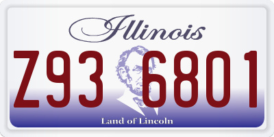 IL license plate Z936801