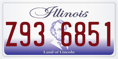 IL license plate Z936851