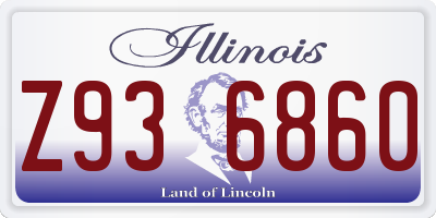IL license plate Z936860