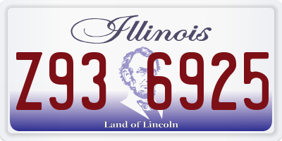 IL license plate Z936925