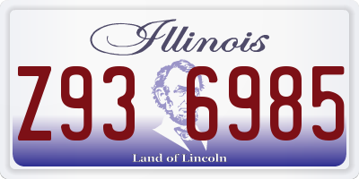 IL license plate Z936985