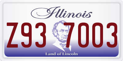 IL license plate Z937003
