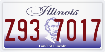 IL license plate Z937017