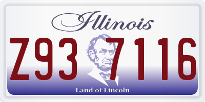 IL license plate Z937116