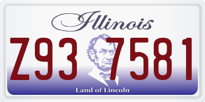 IL license plate Z937581