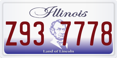 IL license plate Z937778