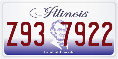 IL license plate Z937922