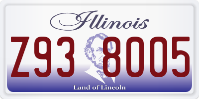 IL license plate Z938005