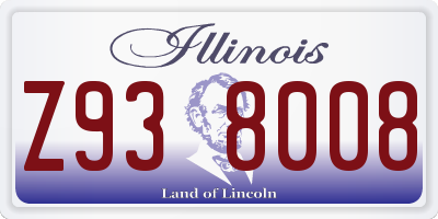 IL license plate Z938008