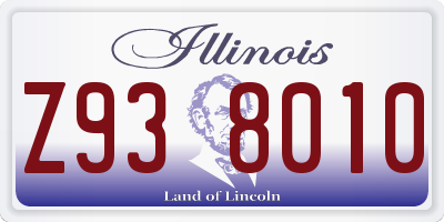 IL license plate Z938010
