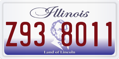 IL license plate Z938011