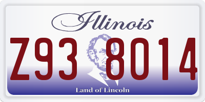 IL license plate Z938014