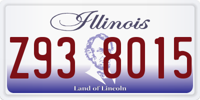 IL license plate Z938015