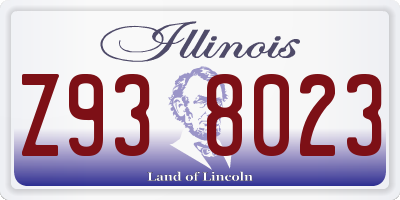 IL license plate Z938023