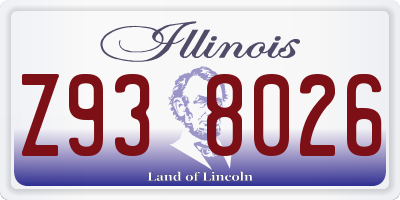 IL license plate Z938026