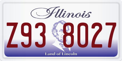 IL license plate Z938027
