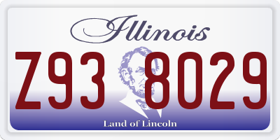 IL license plate Z938029