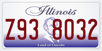 IL license plate Z938032