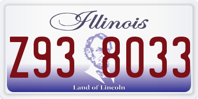 IL license plate Z938033