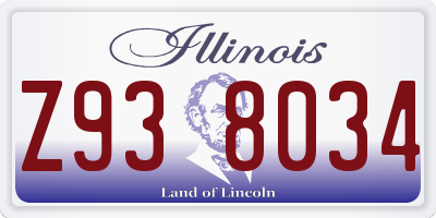 IL license plate Z938034