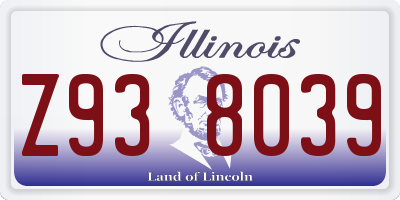 IL license plate Z938039
